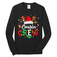 Christmas Cousin Crew Reindeer Santa Hat Lights Kid Teens Tall Long Sleeve T-Shirt