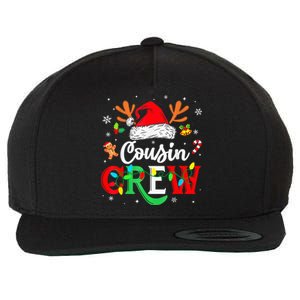 Christmas Cousin Crew Reindeer Santa Hat Lights Kid Teens Wool Snapback Cap