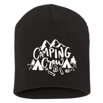 Camping Crew Camp Trip For Campers Short Acrylic Beanie