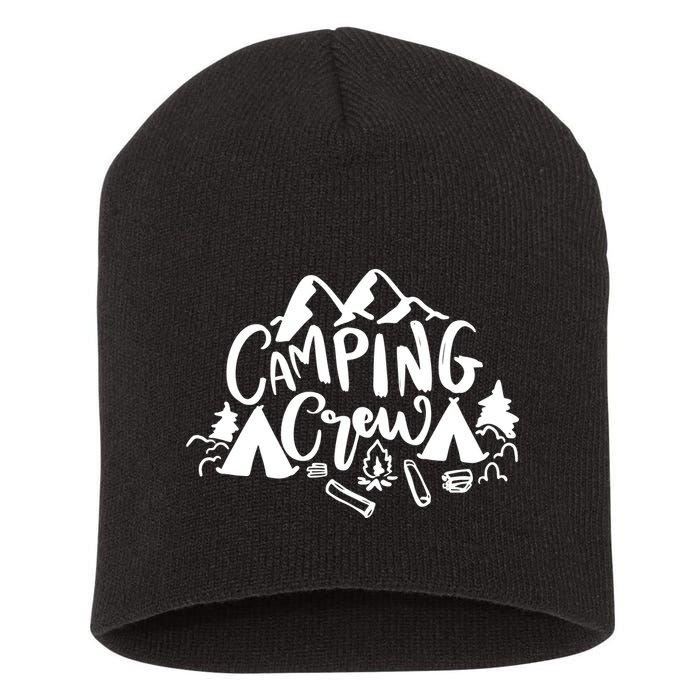 Camping Crew Camp Trip For Campers Short Acrylic Beanie