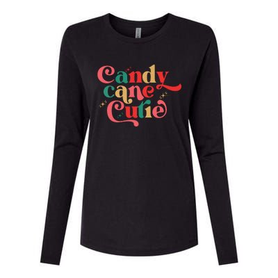 Candy Cane Cutie Funny Christmas Boy Girls Xmas Pajama Womens Cotton Relaxed Long Sleeve T-Shirt