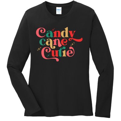 Candy Cane Cutie Funny Christmas Boy Girls Xmas Pajama Ladies Long Sleeve Shirt