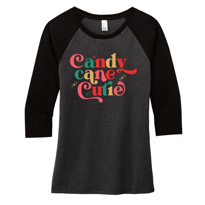 Candy Cane Cutie Funny Christmas Boy Girls Xmas Pajama Women's Tri-Blend 3/4-Sleeve Raglan Shirt