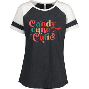 Candy Cane Cutie Funny Christmas Boy Girls Xmas Pajama Enza Ladies Jersey Colorblock Tee