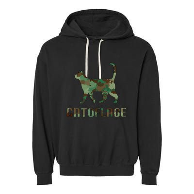 Camo Cat Catoflage Funny Cat Lover Cute Kitten Meow Cats Garment-Dyed Fleece Hoodie