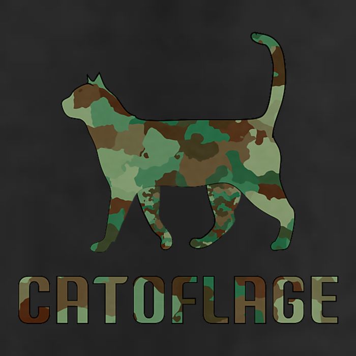 Camo Cat Catoflage Funny Cat Lover Cute Kitten Meow Cats 7 Panel Mesh Trucker Snapback Hat