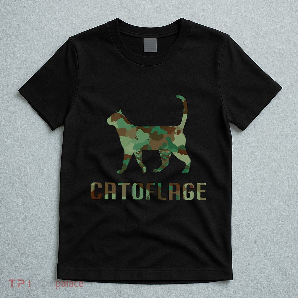 Camo Cat Catoflage Funny Cat Lover Cute Kitten Meow Cats T-Shirt