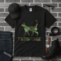 Camo Cat Catoflage Funny Cat Lover Cute Kitten Meow Cats Tall T-Shirt