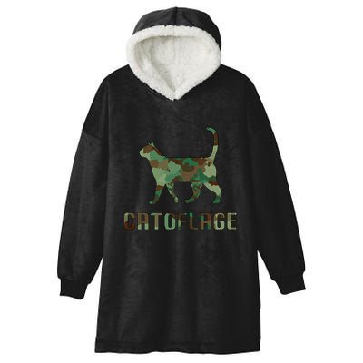 Camo Cat Catoflage Funny Cat Lover Cute Kitten Meow Cats Hooded Wearable Blanket