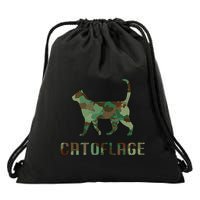 Camo Cat Catoflage Funny Cat Lover Cute Kitten Meow Cats Drawstring Bag