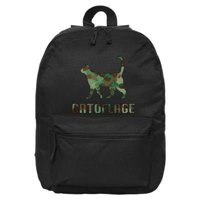 Camo Cat Catoflage Funny Cat Lover Cute Kitten Meow Cats 16 in Basic Backpack