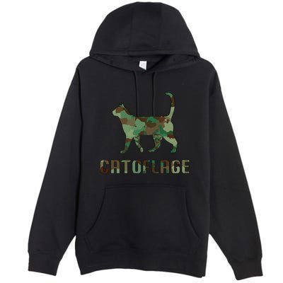 Camo Cat Catoflage Funny Cat Lover Cute Kitten Meow Cats Premium Pullover Hoodie