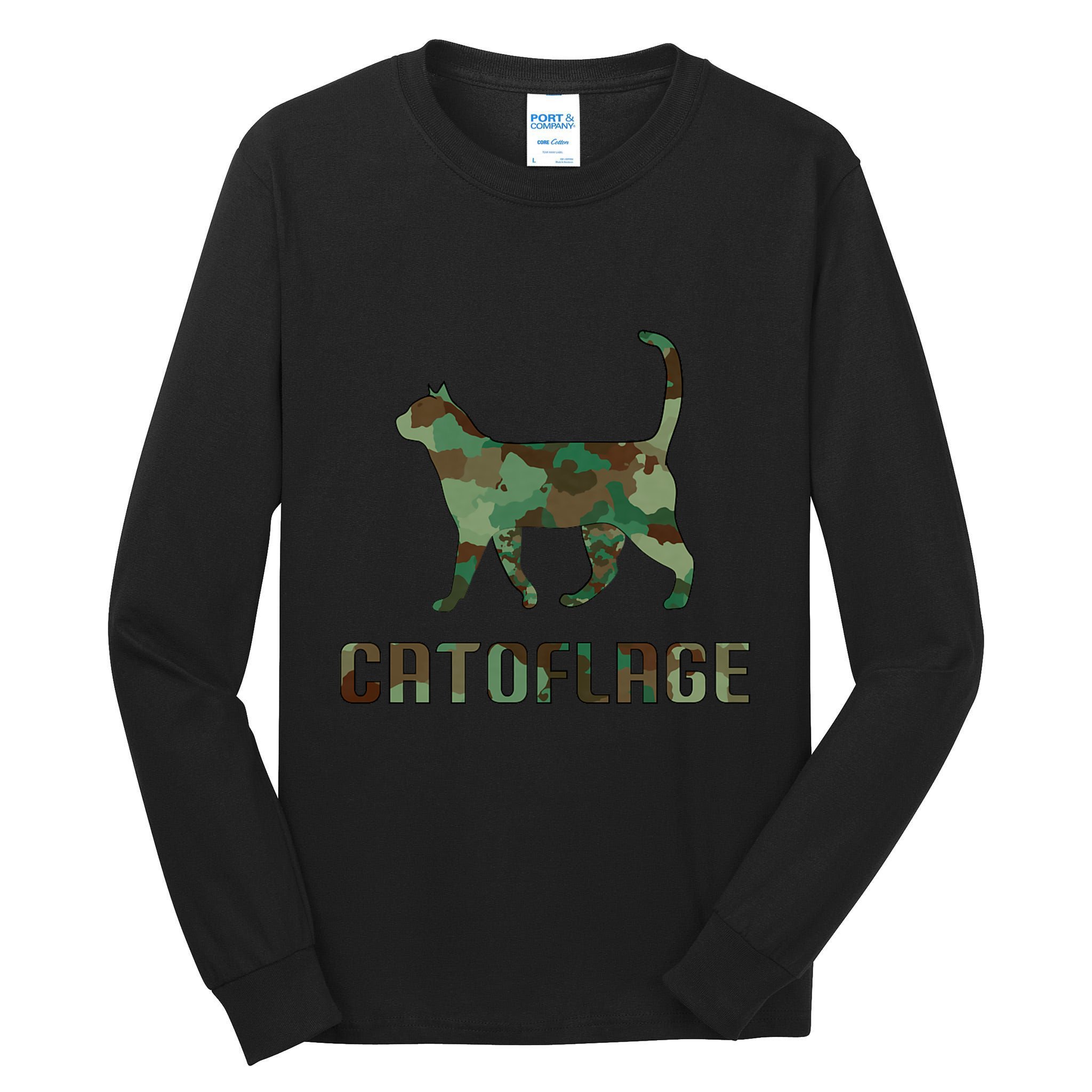 Camo Cat Catoflage Funny Cat Lover Cute Kitten Meow Cats Tall Long Sleeve T-Shirt