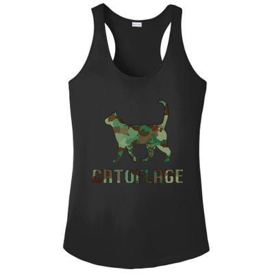 Camo Cat Catoflage Funny Cat Lover Cute Kitten Meow Cats Ladies PosiCharge Competitor Racerback Tank