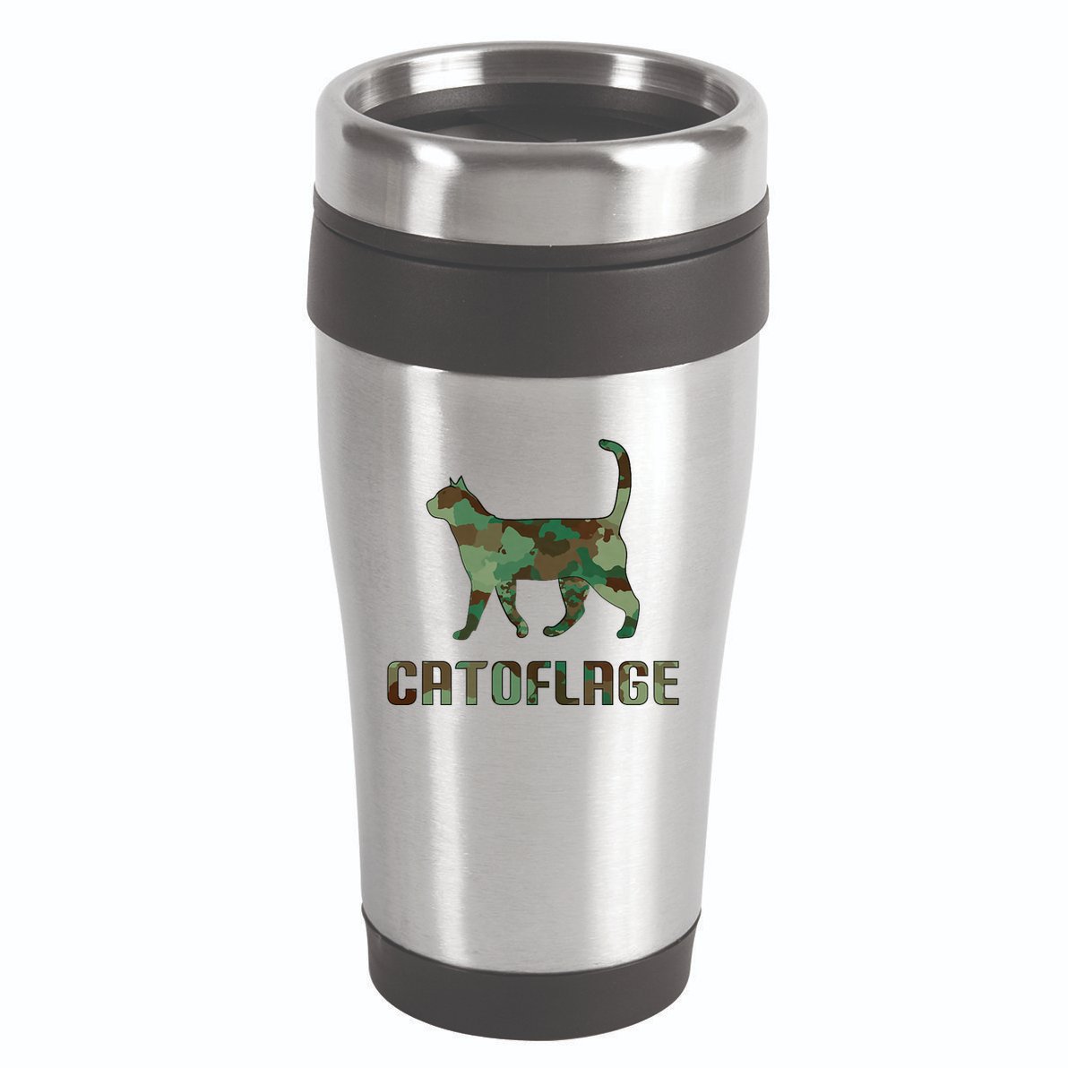 Camo Cat Catoflage Funny Cat Lover Cute Kitten Meow Cats 16oz Travel Tumbler