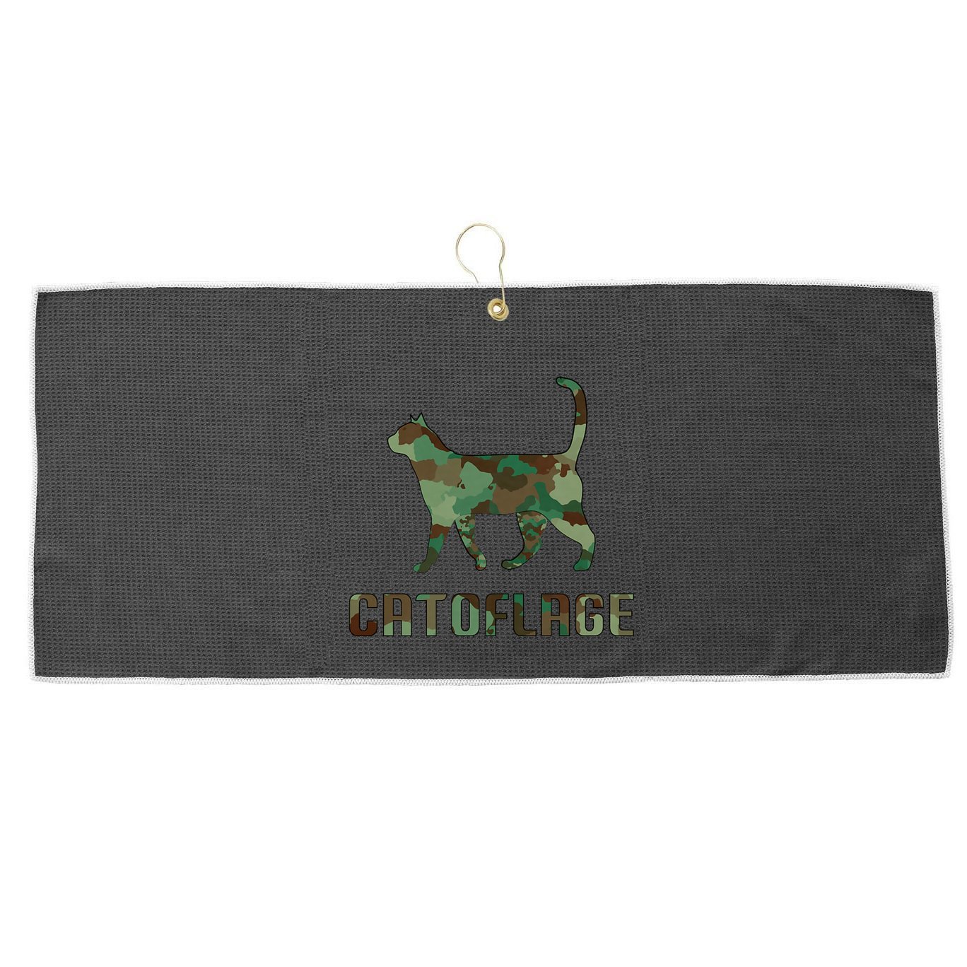 Camo Cat Catoflage Funny Cat Lover Cute Kitten Meow Cats Large Microfiber Waffle Golf Towel