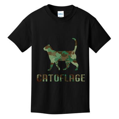 Camo Cat Catoflage Funny Cat Lover Cute Kitten Meow Cats Kids T-Shirt