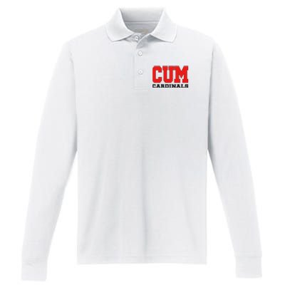 Cum C.A.R.D.I.N.A.L.S Christian University Michigan Performance Long Sleeve Polo