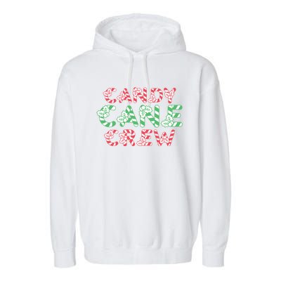 Candy Cane Crew Christmas Sweets Family Matching Costume Great Gift Garment-Dyed Fleece Hoodie