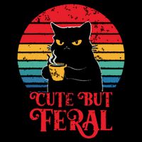 Cute Cat Cute But Feral Coffee Lover Design For Girl Women Zip Tote Bag