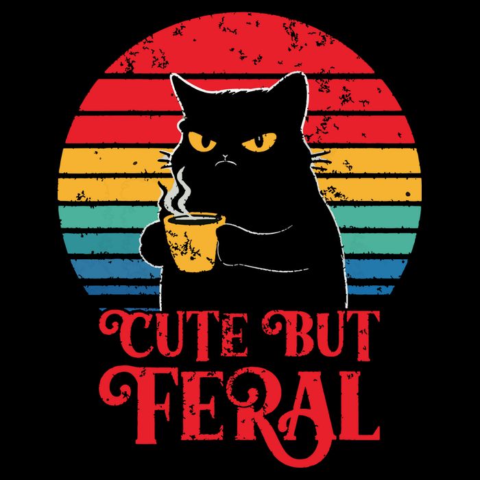 Cute Cat Cute But Feral Coffee Lover Design For Girl Women Zip Tote Bag
