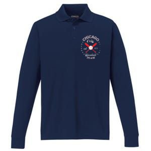 Cubs Chicago Performance Long Sleeve Polo