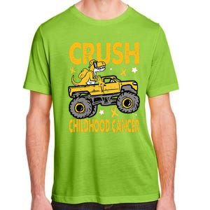 Crush Childhood Cancer Awareness Monster Truck Dinosaur Gift Adult ChromaSoft Performance T-Shirt