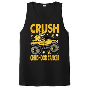 Crush Childhood Cancer Awareness Monster Truck Dinosaur Gift PosiCharge Competitor Tank