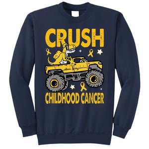 Crush Childhood Cancer Awareness Monster Truck Dinosaur Gift Sweatshirt