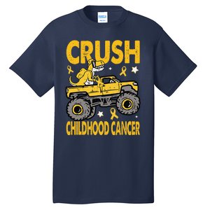 Crush Childhood Cancer Awareness Monster Truck Dinosaur Gift Tall T-Shirt