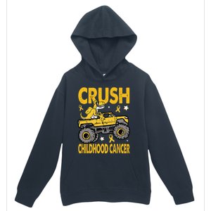 Crush Childhood Cancer Awareness Monster Truck Dinosaur Gift Urban Pullover Hoodie