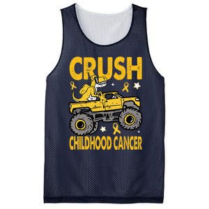 Crush Childhood Cancer Awareness Monster Truck Dinosaur Gift Mesh Reversible Basketball Jersey Tank