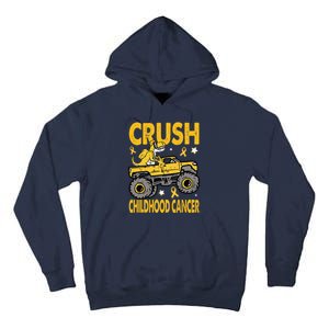 Crush Childhood Cancer Awareness Monster Truck Dinosaur Gift Tall Hoodie