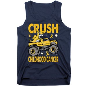 Crush Childhood Cancer Awareness Monster Truck Dinosaur Gift Tank Top