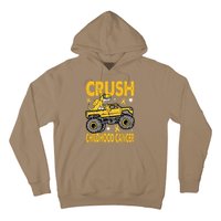 Crush Childhood Cancer Awareness Monster Truck Dinosaur Gift Hoodie