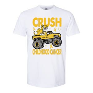 Crush Childhood Cancer Awareness Monster Truck Dinosaur Gift Softstyle CVC T-Shirt