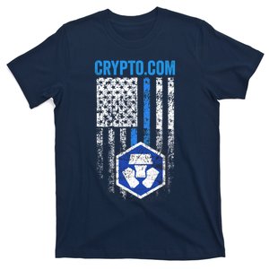 Crypto Com Coin With American Flag T-Shirt