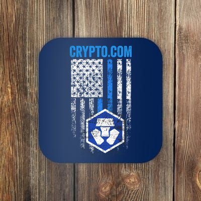 Crypto Com Coin With American Flag Coaster