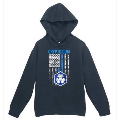 Crypto Com Coin With American Flag Urban Pullover Hoodie