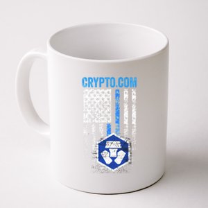 Crypto Com Coin With American Flag Coffee Mug