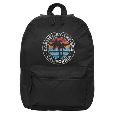 Carmel California Ca Vintage Graphic Retro 70s 16 in Basic Backpack