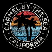 Carmel California Ca Vintage Graphic Retro 70s Womens T-Shirt