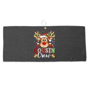 Christmas Cousin Crew Reindeer Santa Hat Lightsns Large Microfiber Waffle Golf Towel