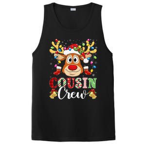 Christmas Cousin Crew Reindeer Santa Hat Lightsns PosiCharge Competitor Tank