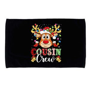 Christmas Cousin Crew Reindeer Santa Hat Lightsns Microfiber Hand Towel