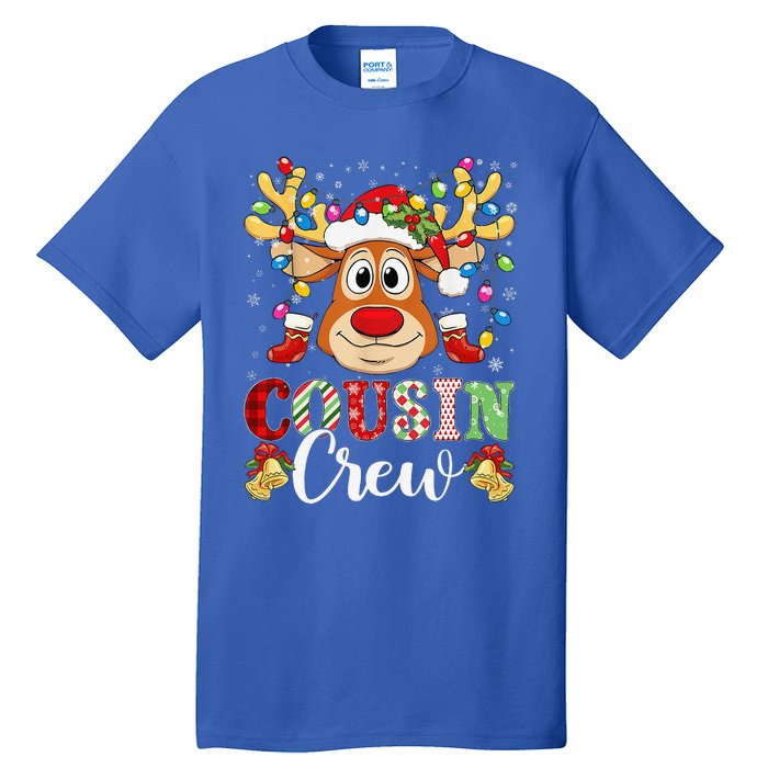 Christmas Cousin Crew Reindeer Santa Hat Lightsns Tall T-Shirt