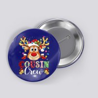 Christmas Cousin Crew Reindeer Santa Hat Lightsns Button