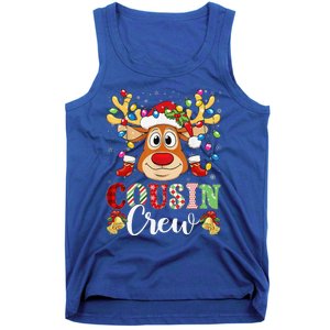 Christmas Cousin Crew Reindeer Santa Hat Lightsns Tank Top