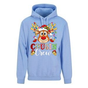 Christmas Cousin Crew Reindeer Santa Hat Lightsns Unisex Surf Hoodie