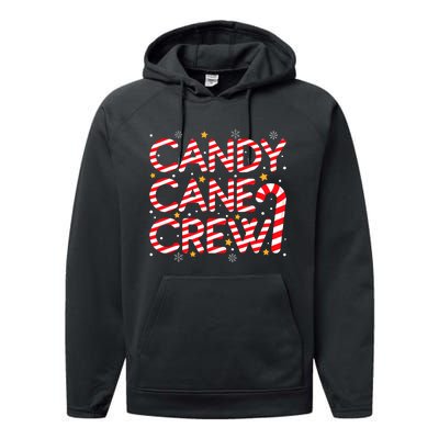 Candy Cane Crew Christmas Candy Cane Xmas Pajamas Performance Fleece Hoodie